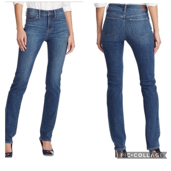 Lauren Ralph Lauren Denim - Lauren Ralph Lauren Premier Straight High Waisted Ocean Blue Wash Jeans sz 10